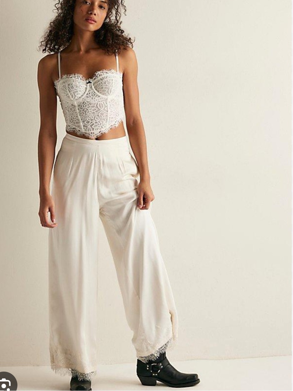 Free People Moonlit Meadow Eyelash Lace Corset Bustier Top